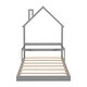 preview thumbnail 15 of 25, Twin Size House-Shaped Headboard Floor Bed with Handrails