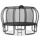 preview thumbnail 10 of 11, 12/14/15/16FT Outdoor Kids Trampoline with Enclosure, Basketball Board