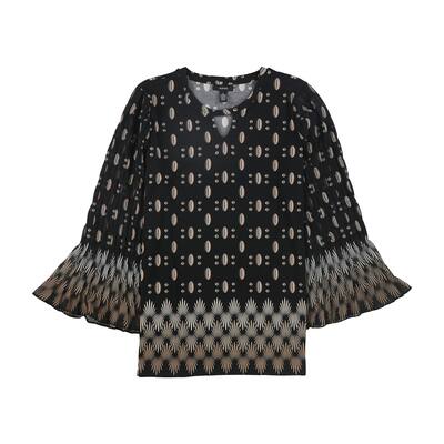 Alfani Womens Pleated Tunic Blouse,, Black, Medium