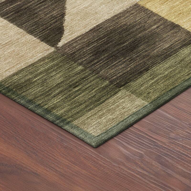 Machine Washable Indoor/ Outdoor Geo Rubi Chantille Rug