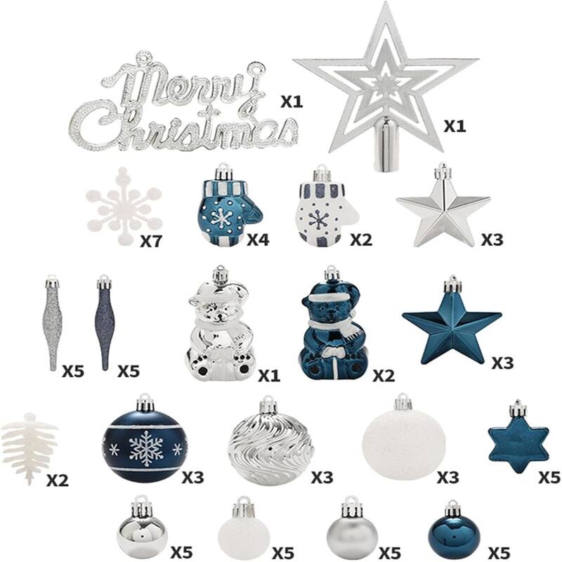 70 Pcs Shatterproof Christmas Balls Ornamentswith Hanging Loops - N/A