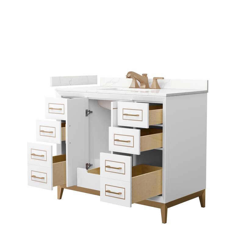 Marlena 42-inch Single Vanity, Quartz Top