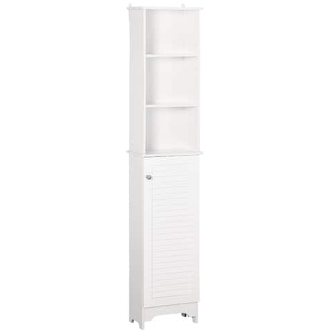 HOMCOM Freestanding Bathroom Storage Cabinet Organizer Tower