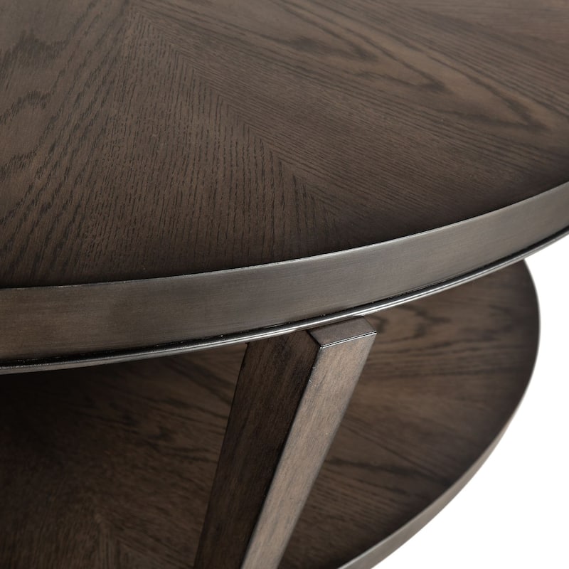 Penton Espresso Stone Oval Cocktail Table