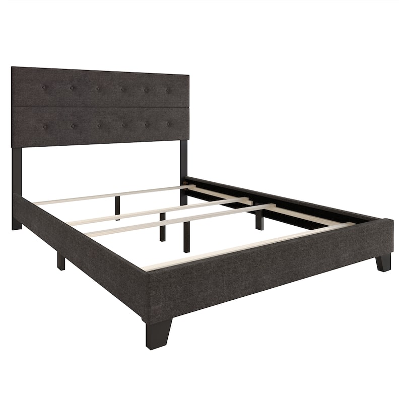 CraftPorch Luxury Button Tufted Upholstered Linen Bed