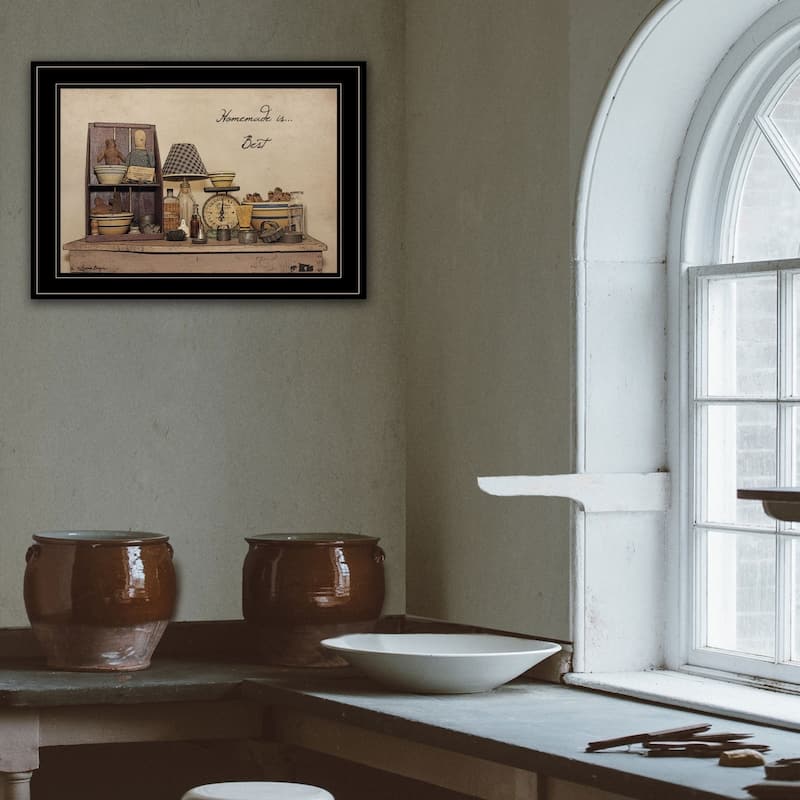 TrendyDecor4U Farmhouse "Homemade is Best" Framed Print Wall Art by Susie Boyer - Rustic