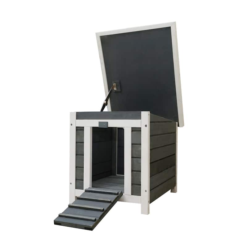 Weatherproof Wooden Outdoor Rabbit Hutch Lockable Door Openable Top