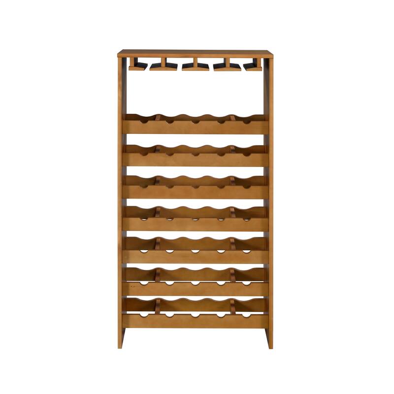 Anmytek Wine Rack with Stemware Holders 7-Tier Storage