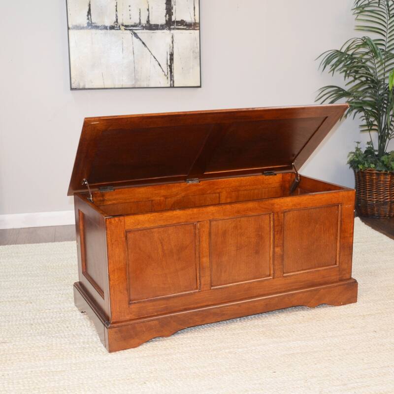 Solid Rectangular Wooden Storage Chest - 39" - Brown