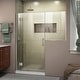 preview thumbnail 22 of 23, DreamLine Unidoor-X 64-64 1/2 in. W x 72 in. H Frameless Hinged Shower Door - 64" - 64.5" W Brushed Nickel Finish