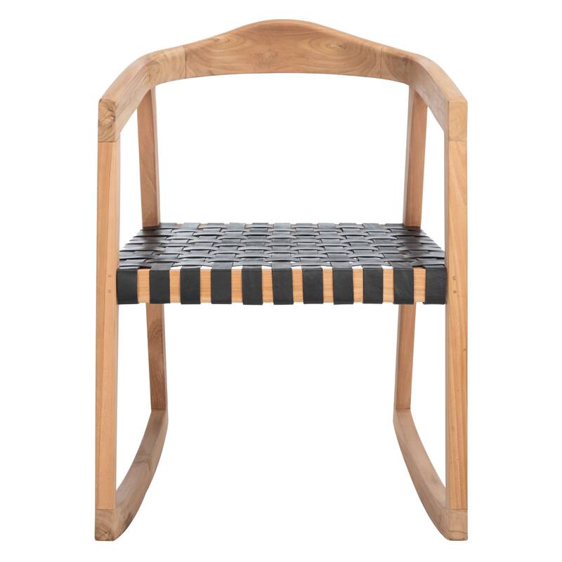 SAFAVIEH Hazelle Rocking Dining Chair - 23" W x 26" D x 33" H - 23Wx26Dx33H - Black/Natural