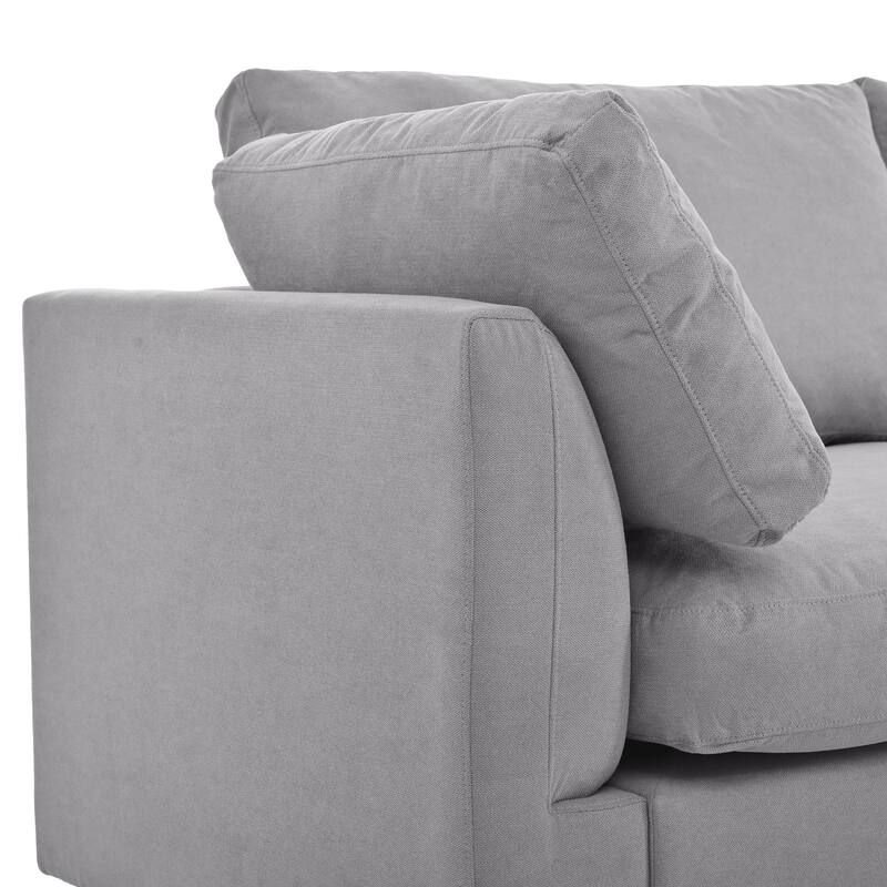 L Shaped Deep Cushion Convertible Sectional Sofa with Reversible Chaise