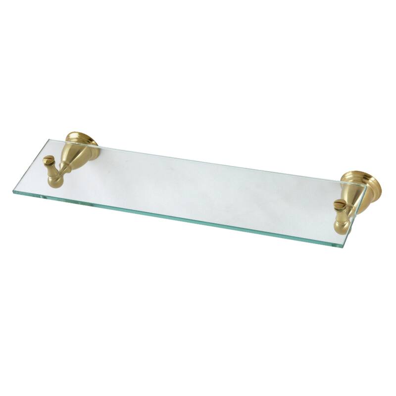 Kingston Brass Heritage Bathroom Glass Shelf - Brushed Brass