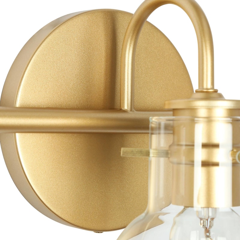 Bela Modern Gold 5-Light Bathroom Vanity Light Orb Glass Wall Sconces - L 35.4"xD7.1"xH 9.1"