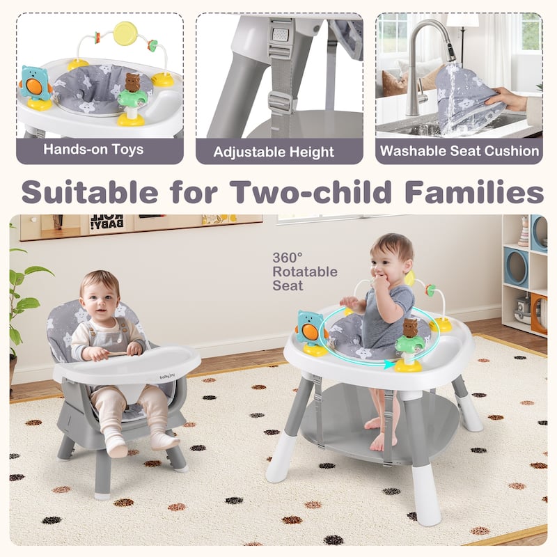 Gymax 16-in-1 Baby High Chair w/ Activity Center Booster Seat Building