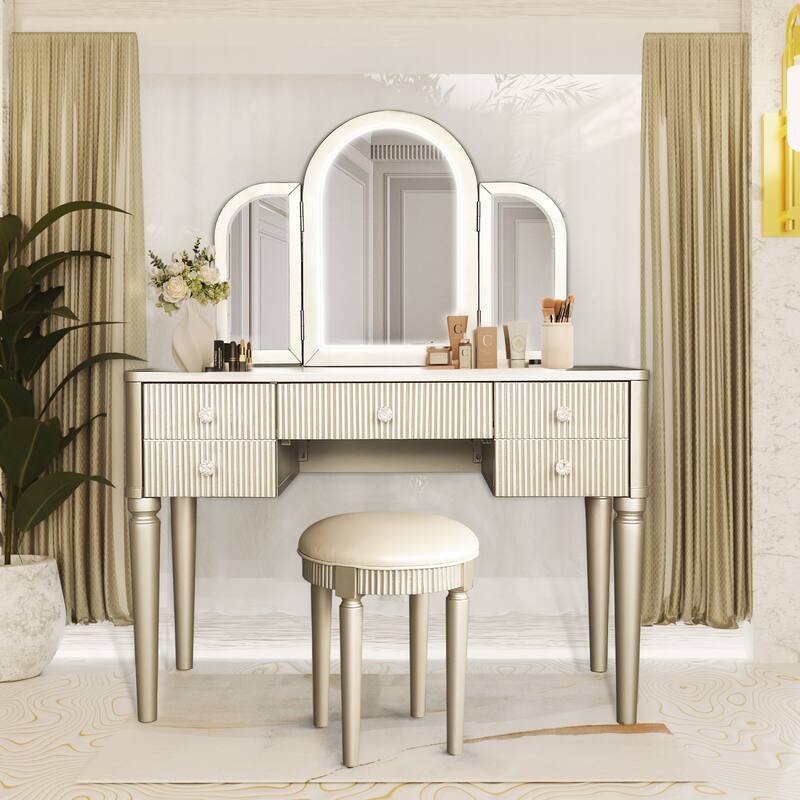 AGODY Mirrored Vanity with LED Light