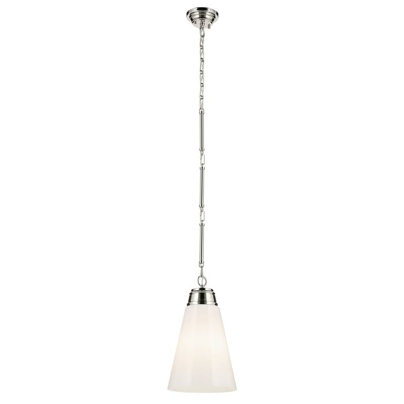 Kichler Lighting Marsailli 19" 1-Light Medium Pendant with Opal Glass in Brushed Nickel - 11.5