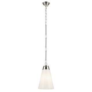 Kichler Lighting Marsailli 19" 1-Light Medium Pendant with Opal Glass in Brushed Nickel - 11.5