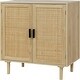 preview thumbnail 1 of 3, Sideboard Buffet CabinetKitchen Storage Cabinet - 15.8"D x 31.5"W x 34.6"H Natural