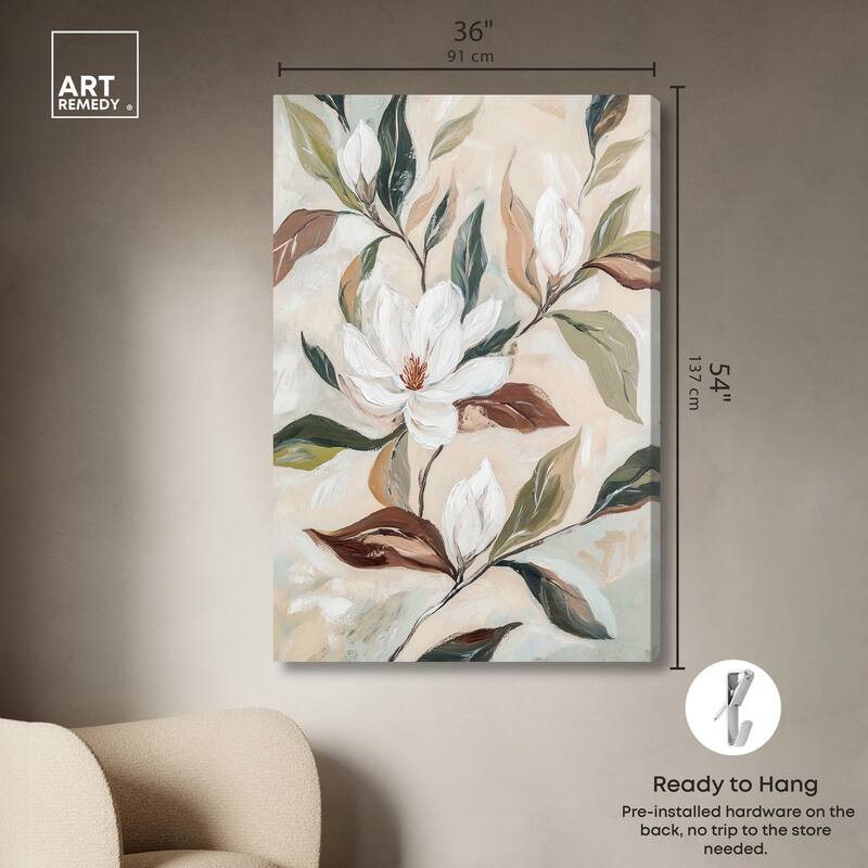 Soft Magnolia I Canvas by Art Remedy, Gallery Wrapped