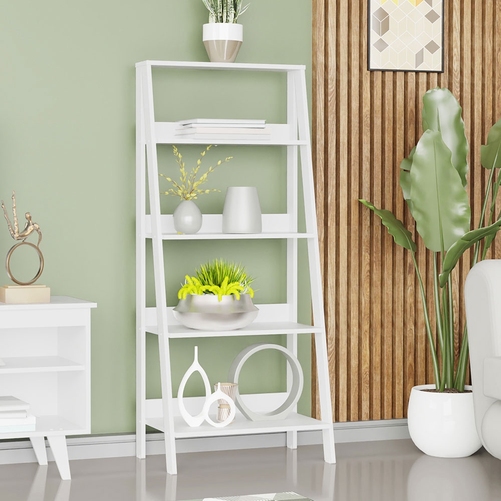 Madesa Modern 5 Tier Ladder Shelf Pantry Storage Space 24 Inch Free Standing Bookshelf Home Office Study Room and Kitchen On Sale Bed Bath Beyond 38163630