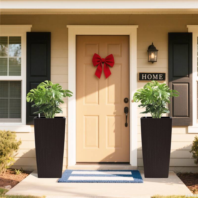 30 in Tall Flower Pots Planter with Self-Watering Drainage Holes&Inner Trays Indoor Outdoor with Drain Holes,Water Level Monitor