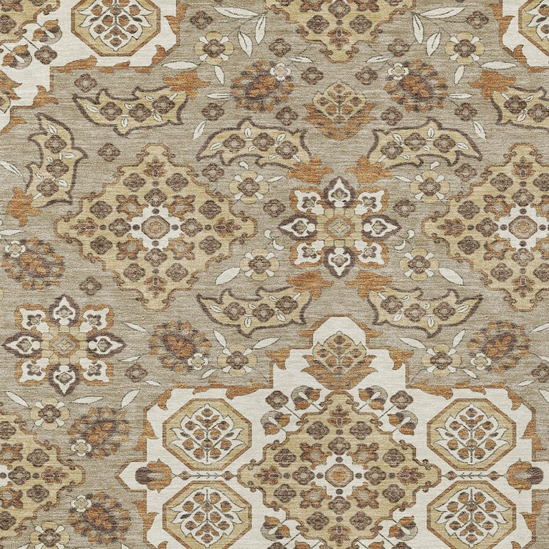 HomeRoots Medallion Traditional Rectangle Outdoor Rug