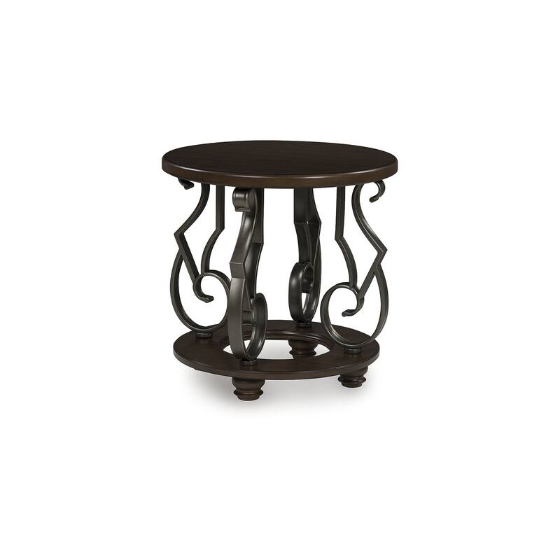 Signature Design by Ashley Frallyn Dark Brown End Table - 25" W x 25" D x 24" H