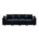 Option 6 - Seater With Double Ottoman,Black