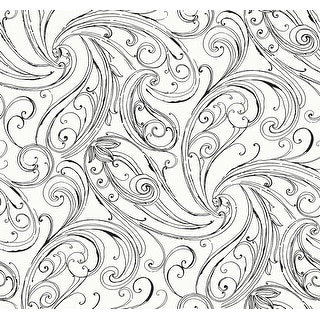 Seabrook Designs Linnet Paisley Scrolls Unpasted Wallpaper