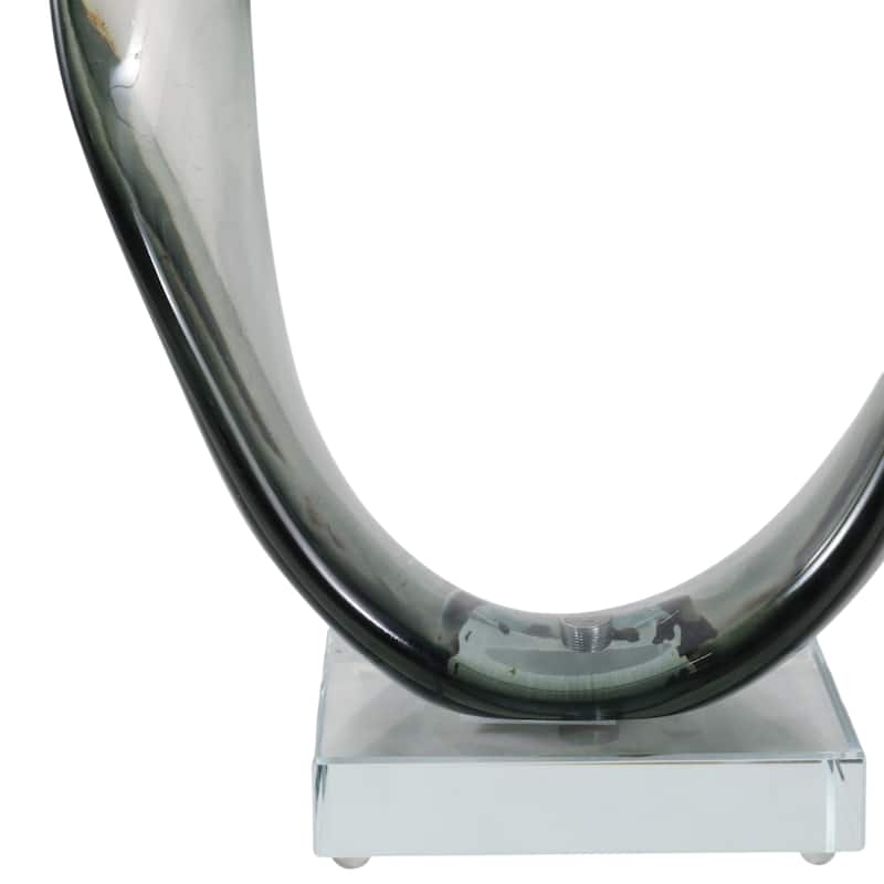 Resin Sculpture Statement with Crystal Base Modern Accent - 16" Gray - 8.25" x 4" x 16"