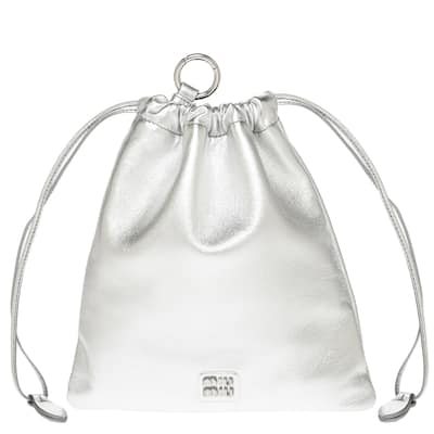 Miu Miu Metallic Leather Pouch - Silver