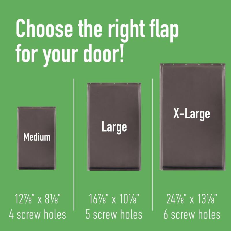Large Replacement Dog Door Flap - Fits Petsafe Freedom PAC11-11039 - Flexible Doggy Door Flap for Small & Large Dogs - Black