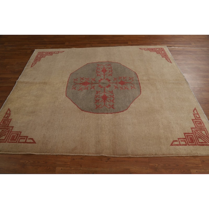 Medallion Gabbeh Oriental Rug Handmade Wool Carpet - 5'7"x 6'6"