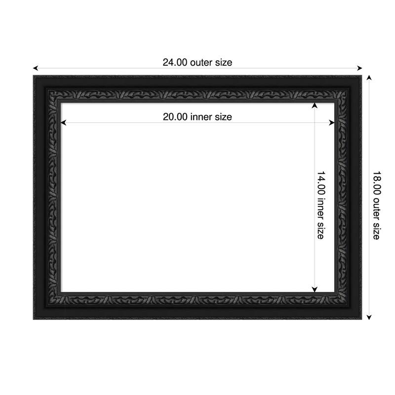 Downton Black Framed Dry Erase Magnetic Board - 24 x 18 in