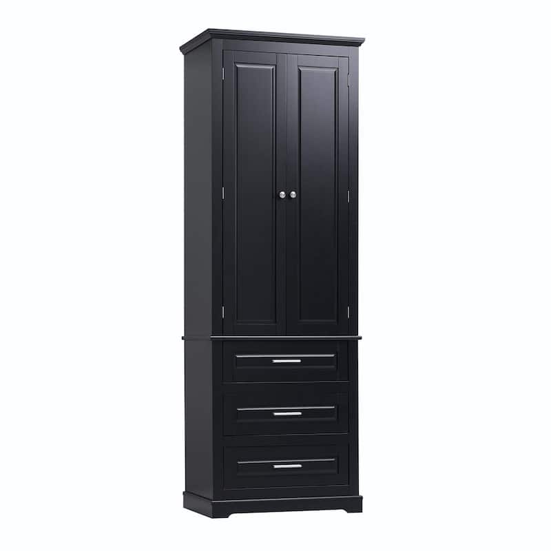 Bathroom Tall Storage Cabinet with Three Drawers