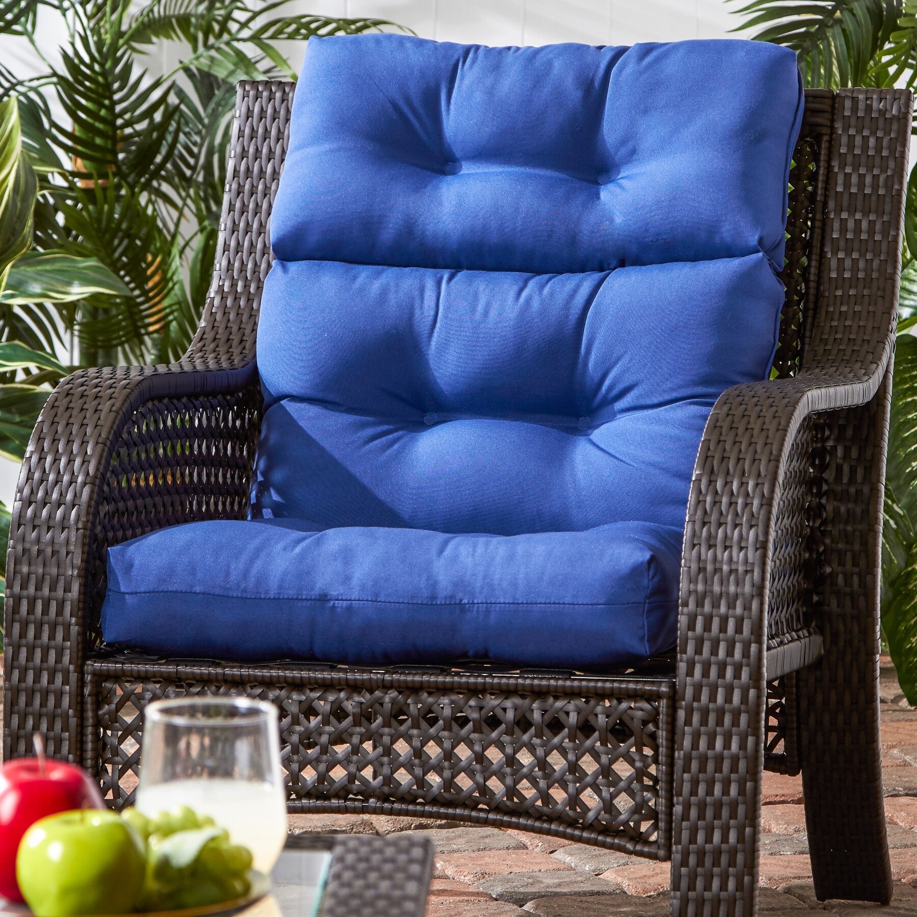 44x22 inch Outdoor Marine Blue High back Chair Cushion Cushion Only Bed Bath Beyond 21804678