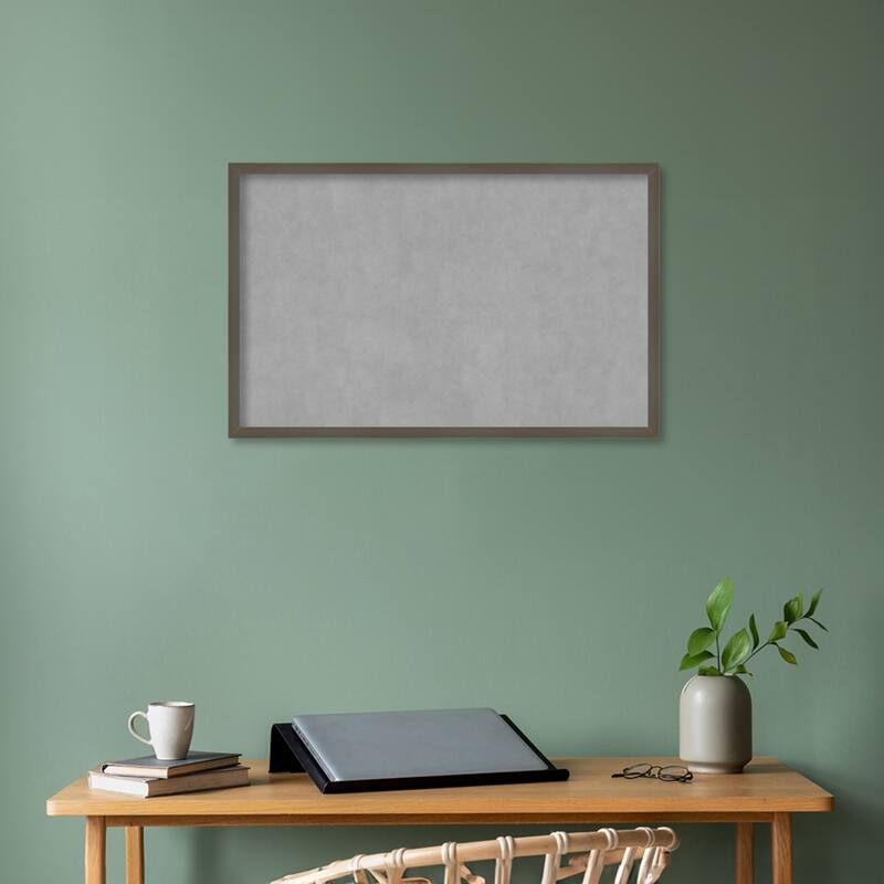 Amanti Art Svelte Clay Grey Framed Magnetic Board