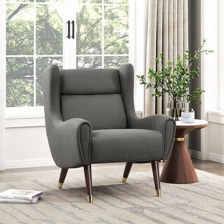 Modern Wingback Upholstered Accent Chair 1pc - Bed Bath & Beyond - 43409491