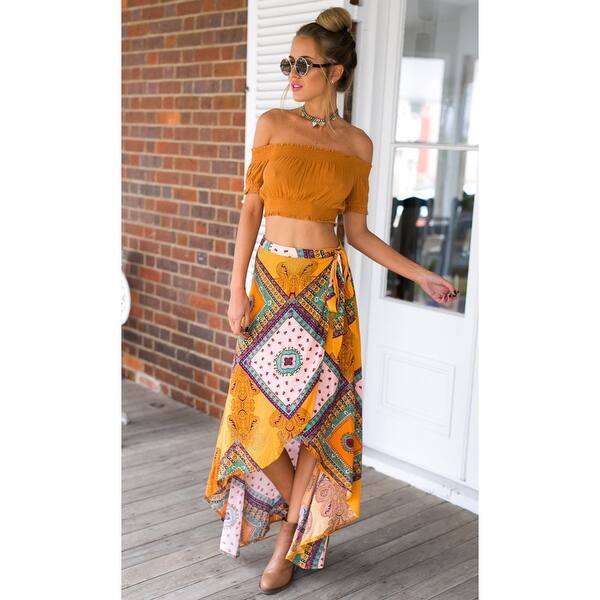 Shop Summer Style Print Bohemia Skirt Full Skirts Sexy