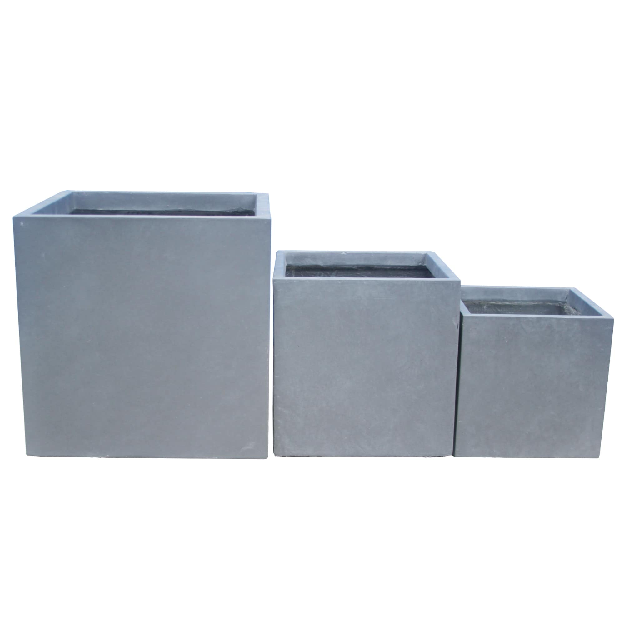 Sapcrete 12 in. Medium Granite Gray Concrete Square planter
