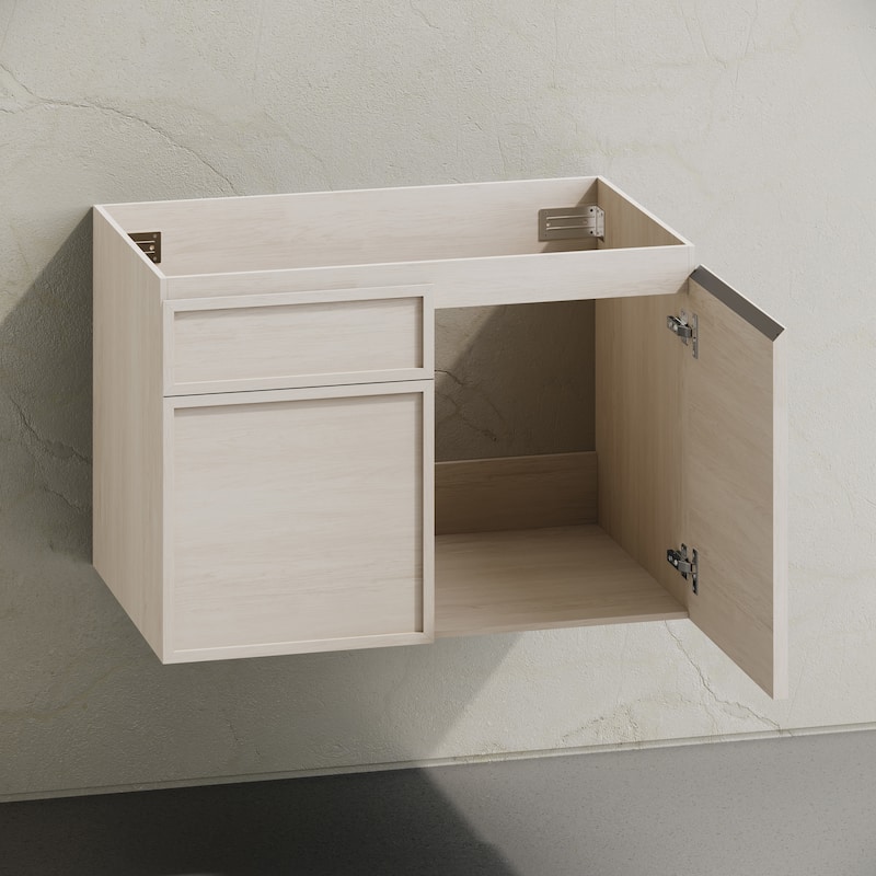 St. Tropez 30" Wall-Mounted Bathroom Vanity Cabinet Without Top In White Oak - 30