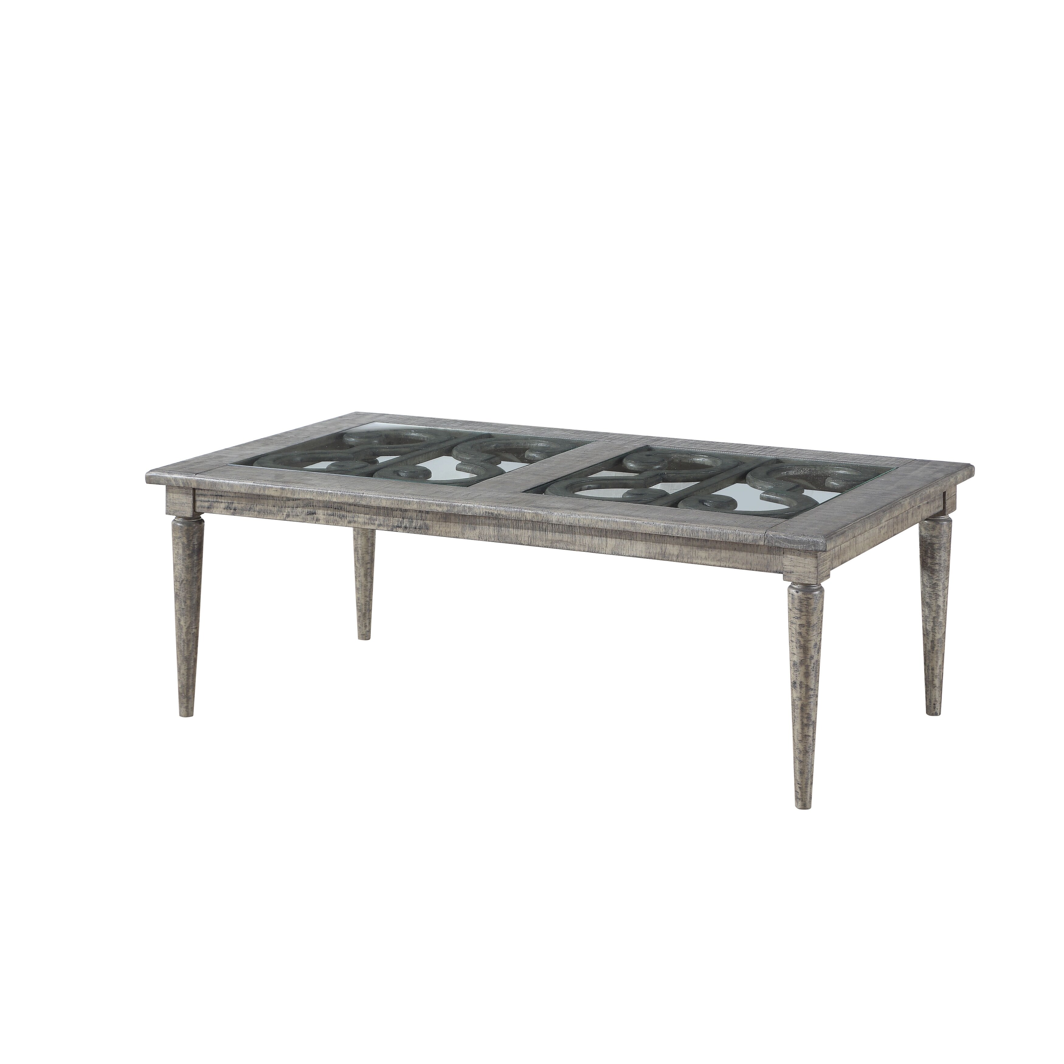 Shop 18 X 28 X 50 Wood And Glass Coffee Table Salvaged Natural Glass On Sale Overstock 29448844