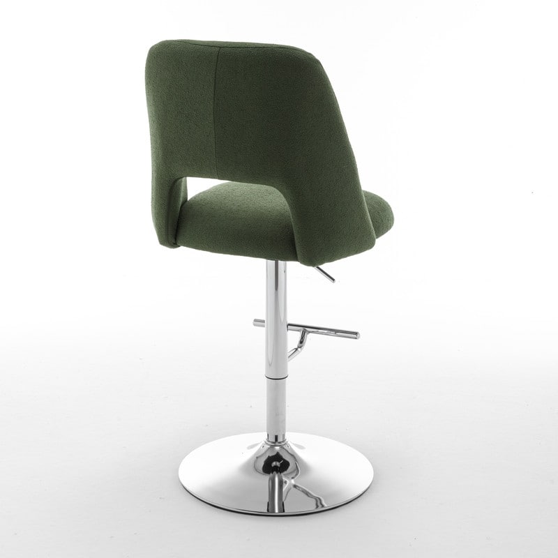 Best Quality Furniture Adjustable Textured Fabric Barstools with Chrome Finish Base (Set of 2)