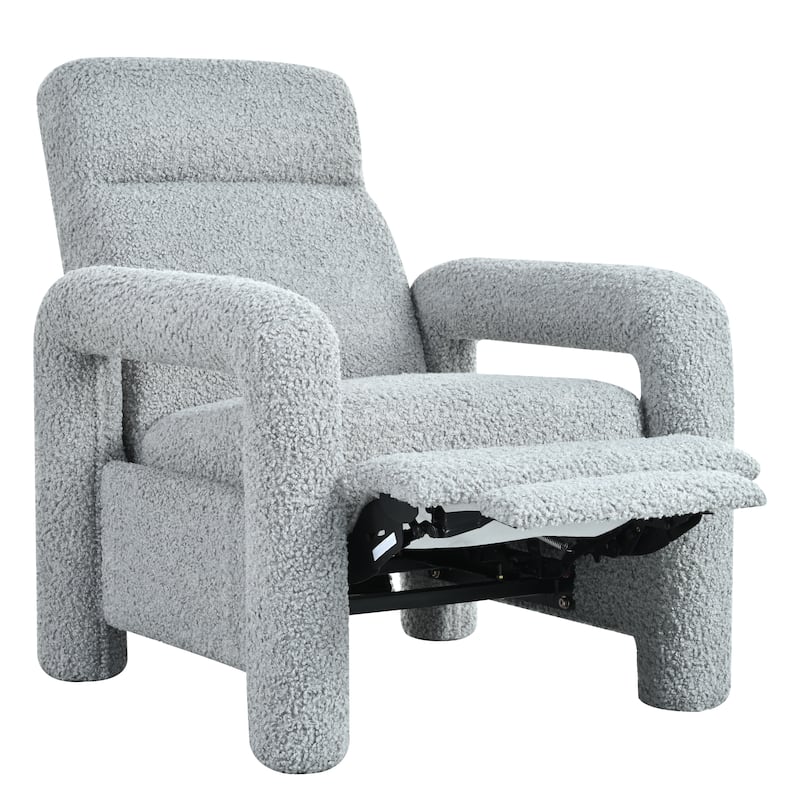 31.25" Push Back Recliner Armchair Upholstered Recliner Chair Single Sofa with Adjustable Backrest for Living Room, Light Grey
