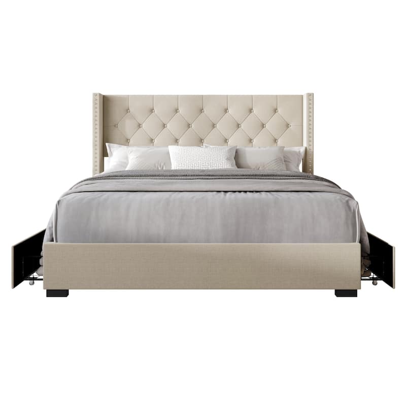 Greeley Tufted Upholstered Storage Platform Bed
