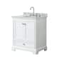 Option White / White Carrara Marble Top / Polished Chrome