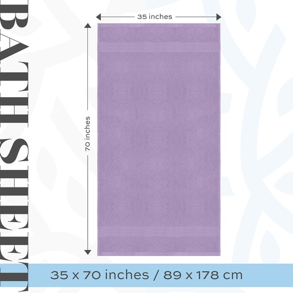 dimension image slide 5 of 19, White Classic Luxury Cotton Oversized Bath Sheet 35x70 - Set of 2