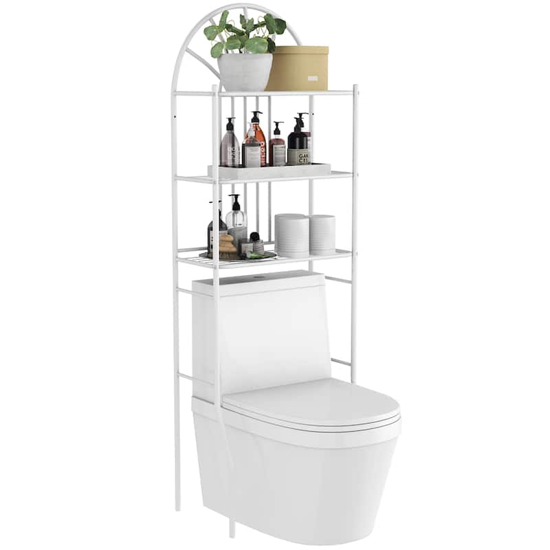 3 Tier Over Toilet Storage Rack Bathroom Organizer with Metal Shelf