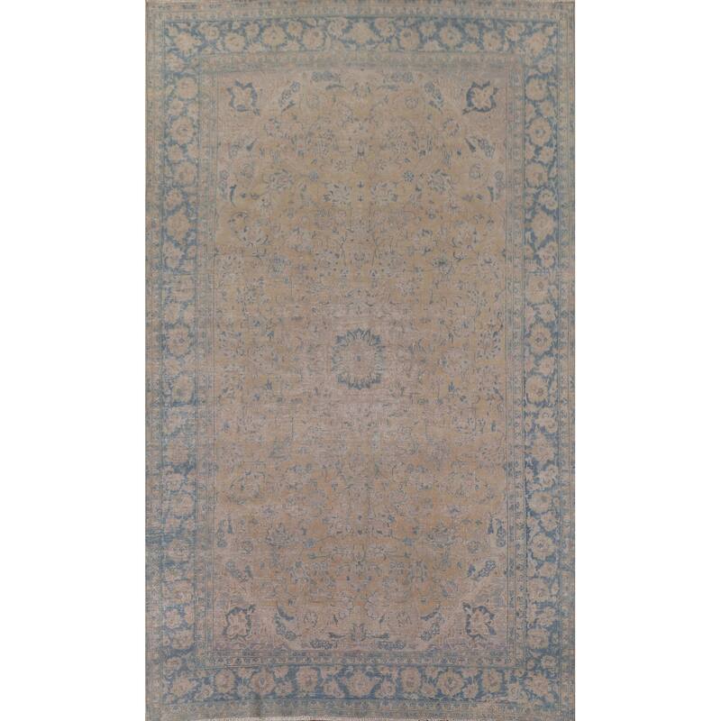 Distressed Najafabad Persian Antique Area Rug Hand-knotted Wool Carpet - 8'4" x 12'2"
